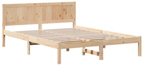 Estrutura de Cama de Madeira de Pinho 140x200 Natural