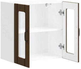 Armário de parede cozinha porta vidro Lucca carvalho castanho
