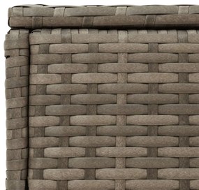 Mesa de apoio jardim c/ tampo vidro 58x27,5x55 cm vime PE cinza