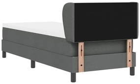 Cama Box Spring com Colchão Cinza Escuro 80x200 cm Tecido