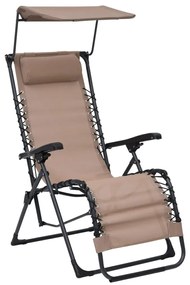 Cadeira de pátio dobrável textilene cinzento-acastanhado