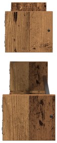 Prateleiras de parede 2 pcs Madeira antiga 80x16x14 cm Madeira engenhe