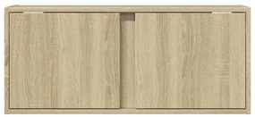 Móvel de parede p/ TV c/ luzes LED 80x31x35 cm carvalho sonoma