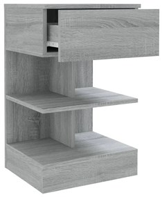 Mesa cabeceira 40x35x65 cm derivados de madeira cinzento sonoma