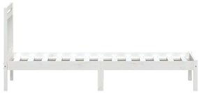 Estrutura de cama 90x200 cm pinho maciço branco