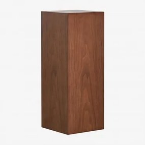 Pedestal Quadrado 25x25 Cm Em Mdf Fleuri Castanho Nogal Oscuro - Sklum