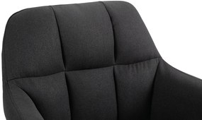 Banco de bar Natoma em tecido e com estrutura branca 57 x 97-118 x 59 cm Preto