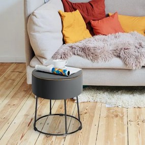 Banco de toucador moderno redondo de veludo com base metálica Assento  almofadas antiderrapantes Cinzento