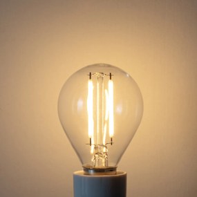 Conjunto de 5 lâmpadas LED E14 reguláveis P45 Vidro transparente 3W 250 lm 2700K