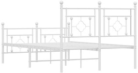 Estrutura de cama com cabeceira e pés 120x200 cm metal branco