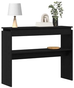 Mesa de Consola vidaXL em Madeira de Carvalho Preta 80x30x102 cm