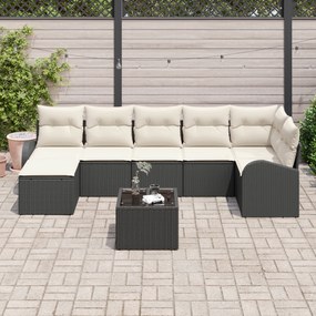 Conjunto de Sofá para Jardim vidaXL de 7 Peças com Almofadas de Rattan