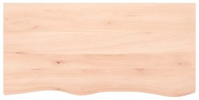 Prateleira de parede 100x50x(2-4)cm carvalho maciço não tratado