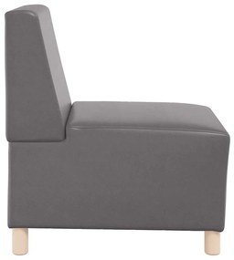 Poltrona sem braços 55 cm couro artificial cinzento