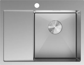 Mexen Exar lava-loiça de aço inoxidável de 1 bacia com escorredor direito 620 x 480 mm, inox - 6432621005P-01