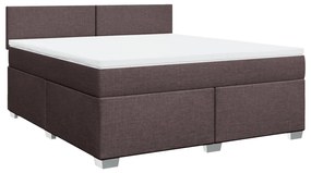 Cama com molas/colchão 180x200 cm tecido castanho-escuro