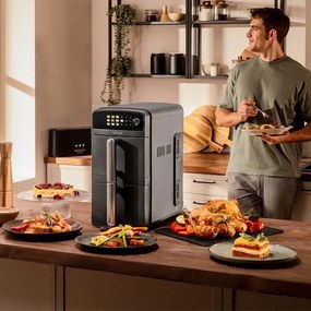 Fritadeira de ar de 10L Cecofry DuoLevel 10000 com cubas sobrepostas de 5L, 2400 W de potência