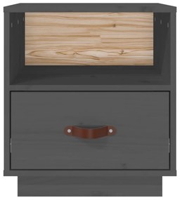 Mesa de cabeceira 40x34x45 cm madeira de pinho maciça cinza