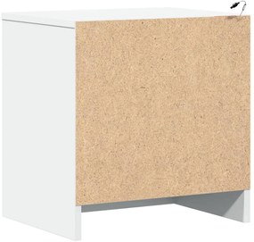Mesas de cabeceira c/ luzes LED 2 pcs derivados madeira branco