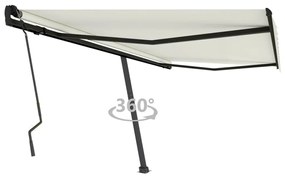 vidaXL Toldo retrátil manual independente 450x300 cm cor creme