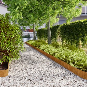 vidaXL Bordas de relvado 10 pcs 15x103 cm aço corten flexível