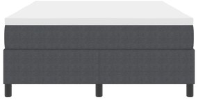 Cama com Box Spring e Colchão Cinza Escuro 140x200 cm Tecido de Cordur
