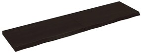 vidaXL Tampo de mesa 200x50x(2-6) cm carvalho tratado castanho-escuro