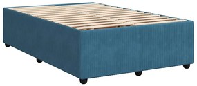 Cama boxspring com colchão 120x200 cm veludo azul