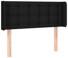 Cabeceira de cama c/ luzes LED tecido 103x16x78/88 cm preto
