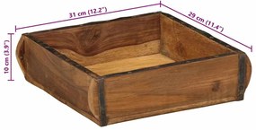 Bandeja vidaXL 31x29x10 cm em Madeira Recuperada