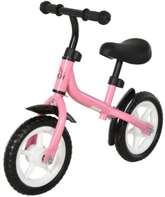 HOMCOM Bicicleta sem Pedais Infantil Altura Ajustável para Principiantes acima de 3 Anos com Rodas 71x32x56cm Rosa