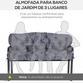 Outsunny Almofada para Banco com Encosto 150x98x8cm Almofada de Banco