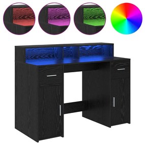 Mesa Carvalho Preto 120x55x91 cm Madeira Engenharia