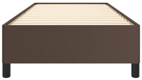 Estrutura de Cama Salu em Couro Artificial Castanho - 90x190 cm - Desi