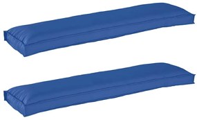 vidaXL Cojines de Palete para Banco 2 pcs Azul Royal 150x40x8 cm Tecido Oxford