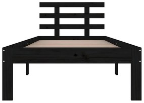 Estrutura de cama 90x200 cm madeira maciça preto