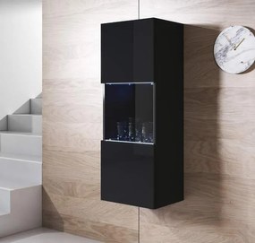 Vitrine de Parede Bilbao – 40x126 cm – Preto com LED Azul