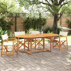 vidaXL 4 pcs cadeiras de jardim dobráveis tecido branco nata