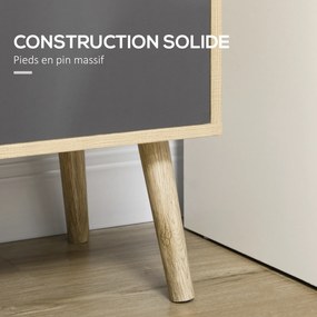 Estante, armário de arrumação com 6 prateleiras, 80 x 35 x 180 cm, em tom natural e cinzento escuro