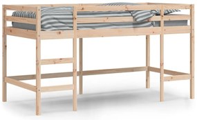 Cama alta p/ criança c/ escada 80x200cm madeira de pinho maciça