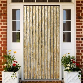 284283 vidaXL Cortina anti-insetos 90x220 cm chenille bege