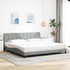 vidaXL Estrutura de cama sem colchão 200x200 cm tecido cinzento-claro
