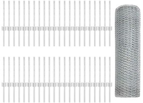 Postes de Cerca 11 pcs U-Channel 40 cm Aço Galvanizado