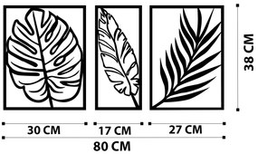 Acessório Decorativo de Parede Leaf2 – Preto – 80 x 38 cm