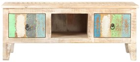 Mesa de centro 100x55x40 cm madeira de acácia áspera