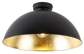 Candeeiro de teto preto com dourado 42 cm ajustável - Magnax