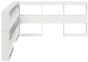 Estante cabeceira forma de L 150 cm madeira pinho maciça branco