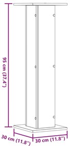 Suportes de colunas 2 pcs derivados de madeira cinzento cimento