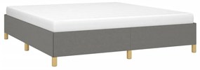Estrutura de cama sem colchão 160x200 cm tecido cinzento-escuro