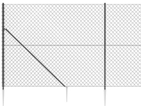 Cerca de arame com estacas de fixação 1,8x25 m antracite